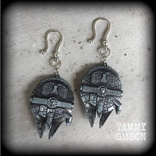 Load image into Gallery viewer, Star Wars ear weights 2 gauge ear hangers 6mm Tunnel dangles 8mm Plug dangles 0 gauge gauged earrings Hanging gauges 12mm 00g 0g 2g 4g 6g 8g