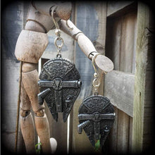 Load image into Gallery viewer, Star Wars ear weights 2 gauge ear hangers 6mm Tunnel dangles 8mm Plug dangles 0 gauge gauged earrings Hanging gauges 12mm 00g 0g 2g 4g 6g 8g