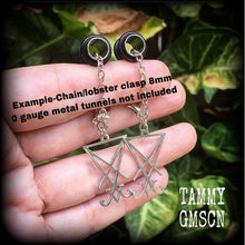 Load image into Gallery viewer, Lucifer earrings Sigil of Lucifer earrings Sigil jewelry Magick earrings Wicca Occult jewelry Temple of Set Plug earrings Tunnel earrings