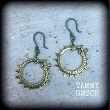 Load image into Gallery viewer, Rune earrings Rune dragon earrings Ouroboros earrings Ear hangers Viking Norse Asatru Amulet 3mm Tunnel earrings 6mm Plug earrings 2g 4g 6g