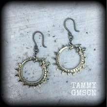 Load image into Gallery viewer, Rune earrings Rune dragon earrings Ouroboros earrings Ear hangers Viking Norse Asatru Amulet 3mm Tunnel earrings 6mm Plug earrings 2g 4g 6g