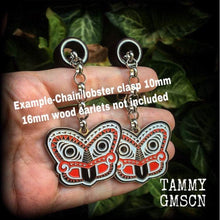 Load image into Gallery viewer, Maori tiki earrings Kiwi earrings New Zealand earrings Ta Moko Polynesian earrings Tumatauenga Tane earrings Tunnel dangles Plug earrings