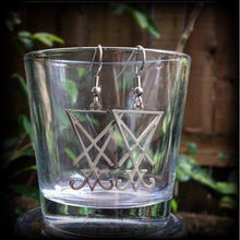 Load image into Gallery viewer, Lucifer earrings Sigil of Lucifer earrings Sigil jewelry Magick earrings Wicca Occult jewelry Temple of Set Plug earrings Tunnel earrings