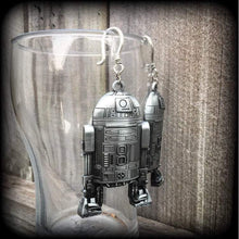 Load image into Gallery viewer, R2D2 Droid Star Wars earrings Rebel Alliance Sci Fi earrings Imperial Empire Geek earrings Plug earrings Nerd jewelry Tunnel earrings 2g