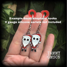 Load image into Gallery viewer, Christmas earrings Jack Skellington earrings Halloween Earrings Pumpkin Earrings Dangle earrings Horror Movie NMSC Samhain Los Muertos