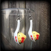 Load image into Gallery viewer, Hello Kitty earrings Dumpling earrings Soup dumplings Japanese earrings My melody Plug earrings Kawaii earrings Kitsch Spoon earrings 8g 6g