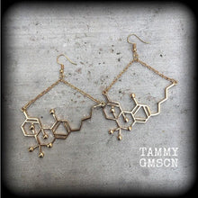 Load image into Gallery viewer, THC earrings Molecule earrings Science jewelry Weed jewelry Pot earrings Molecule jewelry Gifts for hippies Tunnel earrings Plug earrings