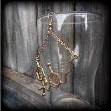 Load image into Gallery viewer, THC earrings Molecule earrings Science jewelry Weed jewelry Pot earrings Molecule jewelry Gifts for hippies Tunnel earrings Plug earrings