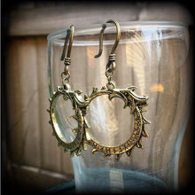 Load image into Gallery viewer, Rune earrings Rune dragon earrings Ouroboros earrings Ear hangers Viking Norse Asatru Amulet 3mm Tunnel earrings 6mm Plug earrings 2g 4g 6g