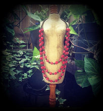 Load image into Gallery viewer, Kail Maa necklace, Skull Necklace, Kali jewelry, Hindu necklace, Ritual necklace, Goddess Kali, Red skull necklace, Layered skull necklace