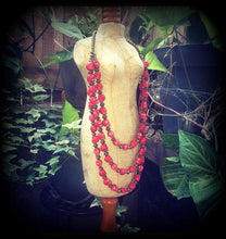Load image into Gallery viewer, Kail Maa necklace, Skull Necklace, Kali jewelry, Hindu necklace, Ritual necklace, Goddess Kali, Red skull necklace, Layered skull necklace