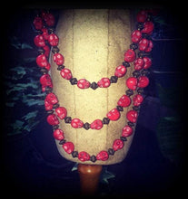 Load image into Gallery viewer, Kail Maa necklace, Skull Necklace, Kali jewelry, Hindu necklace, Ritual necklace, Goddess Kali, Red skull necklace, Layered skull necklace