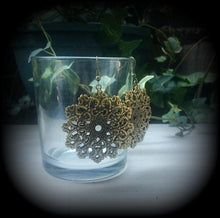 Load image into Gallery viewer, Mandala earrings Geometric earrings Sacred Geometry Bronze Fractal Plug earrings Tunnel dangles Yoga earrings Boho earrings Pierced ears